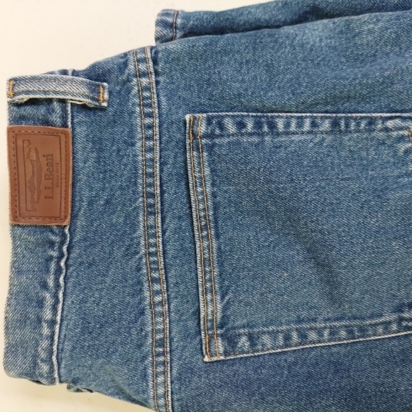 LL Bean DOUBLE Jeans Denim Size 10 Relaxed Fit Fleece Lining Thick Ourtdoor - Picture 6 of 10